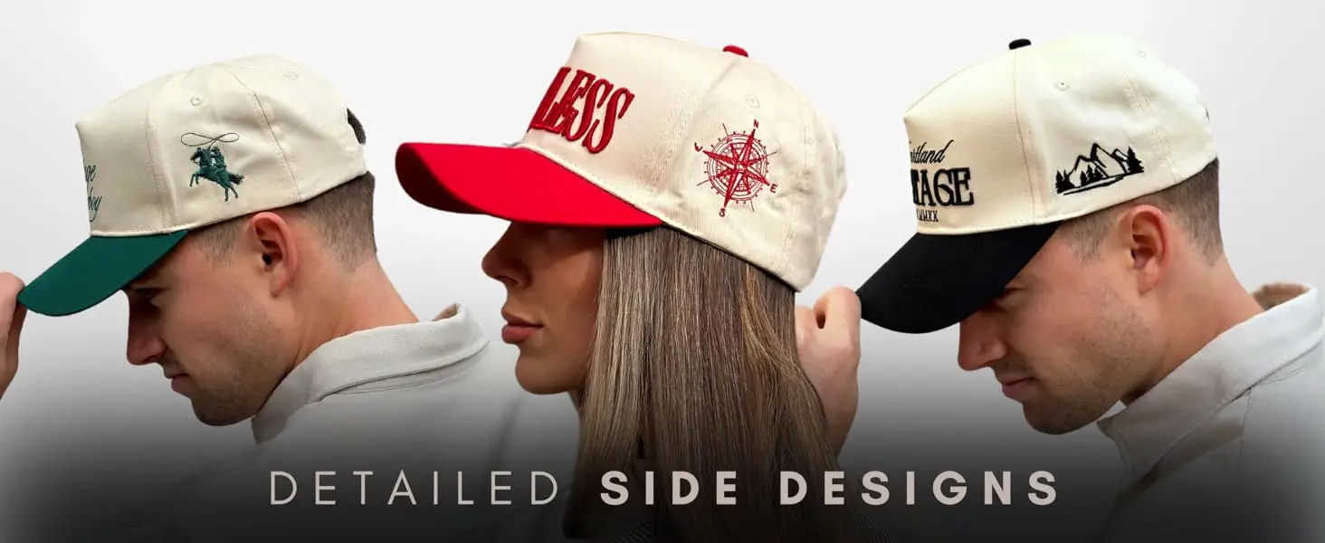 Detailed side embroidery designs featuring western, cowboy, country logos.