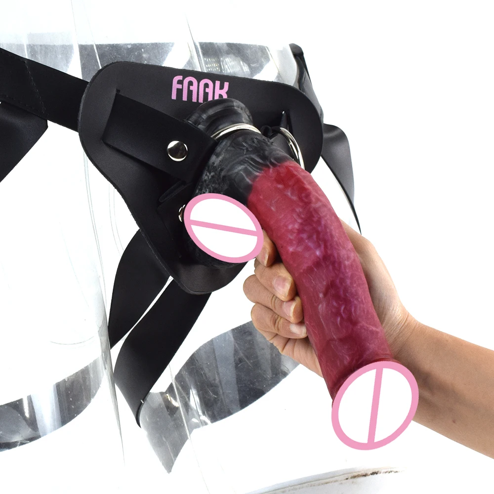 FAAK Strapon Large Realistic Dildo For Women Silicone Multi Color Llifelike Penis Anal Plug Sex Toys Shop Lesbian Flirting