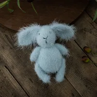 Newborn Photography Props Bunny Doll Knitted Mohair Cartoon Rabbit Doll Toy Fotografia Accessories Studio Shooting Photo Props 3