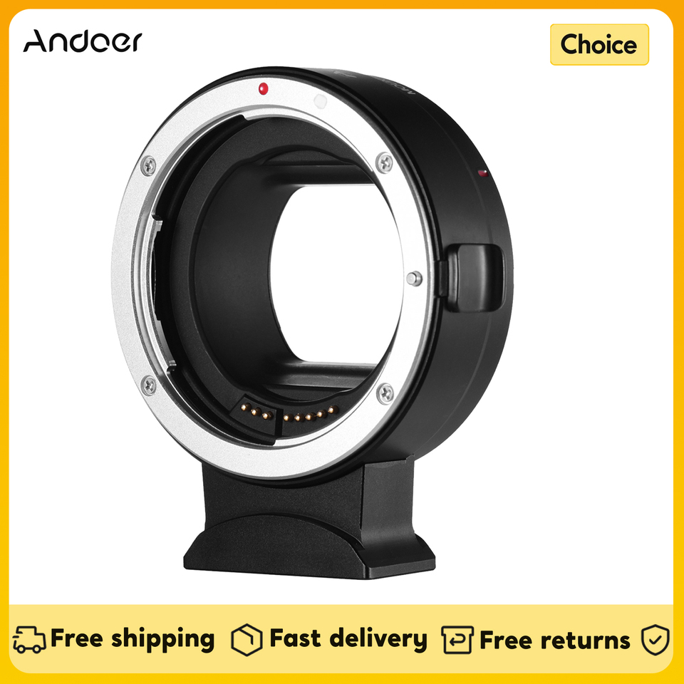 Andoer EF-EOS R Auto Focus Camera Lens Adapter Ring IS Image for Canon EF EF-S Lens to Canon EOS R RF Mount Full Frame Cameras