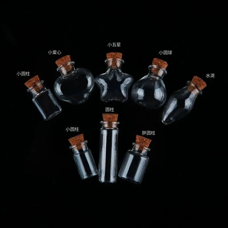 50/100X Mini Cork Stopper PET Bottles DIY Birthday Gift Transparent Empty Message Wishing Bottle Christmas Wedding Party Decor 4
