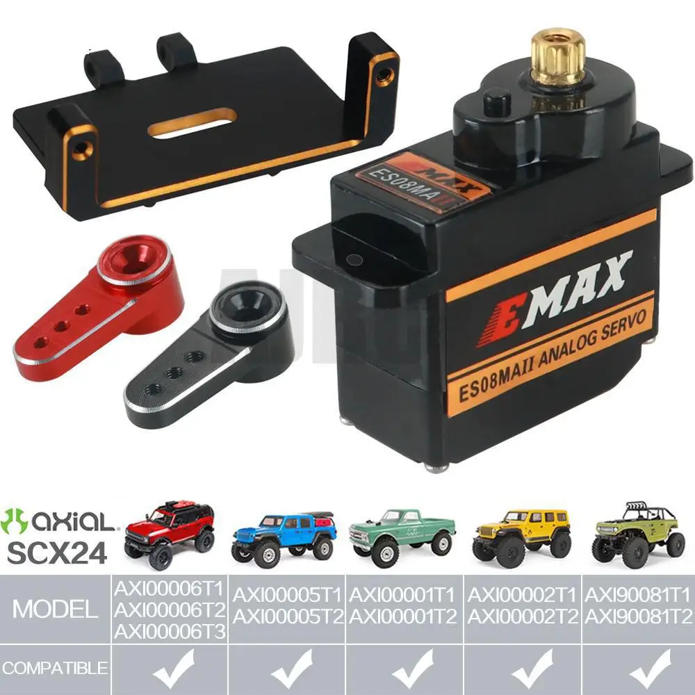 

Emax Es08ma Ii 12g Analog Metal Gear Servo For Rc Car Model 1/24 Axial Scx24 90081 Axi00006 Axi00002 Gladiator Upgrade Parts