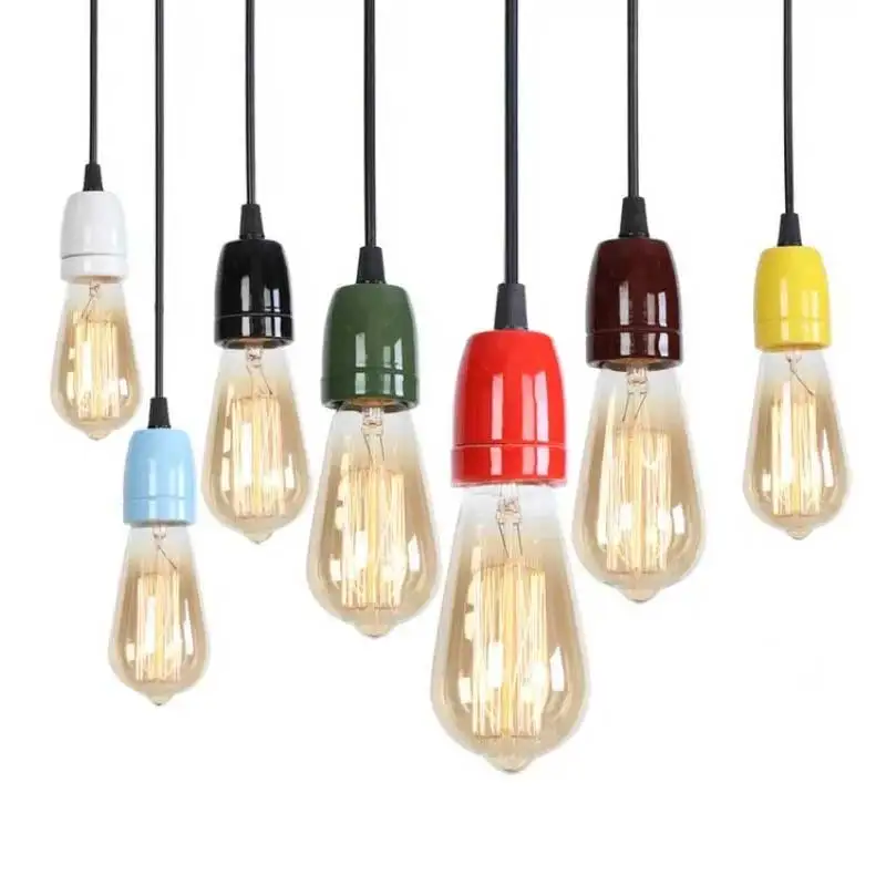 

Потолочная лампа, розетка «сделай сам», подвесная люстра, керамический держатель лампы, Цоколь E27, основание для «сделай сам», ретро подвесной светильник, аксессуары, винтажные