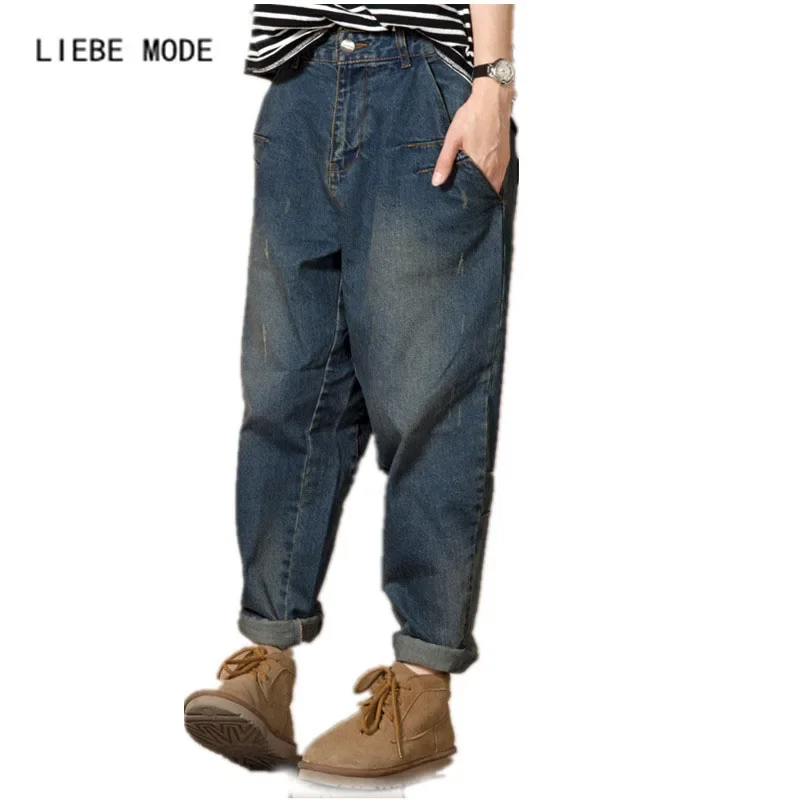 

Boyfriend Style Women Vintage Ankle Harem Jeans Woman Loose Baggy Mom Denim Pants Streetwear Casual Patchwork Jean Femme 2023