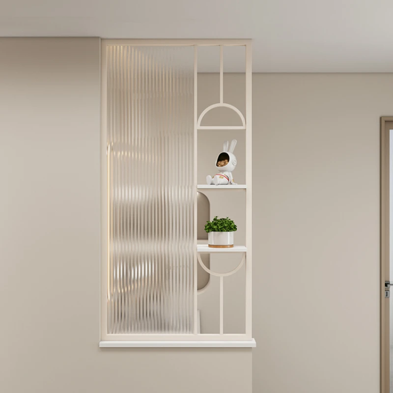 

Cream wind glass screen living room entrance door porch simple modern bathroom sink half wall partition shelter