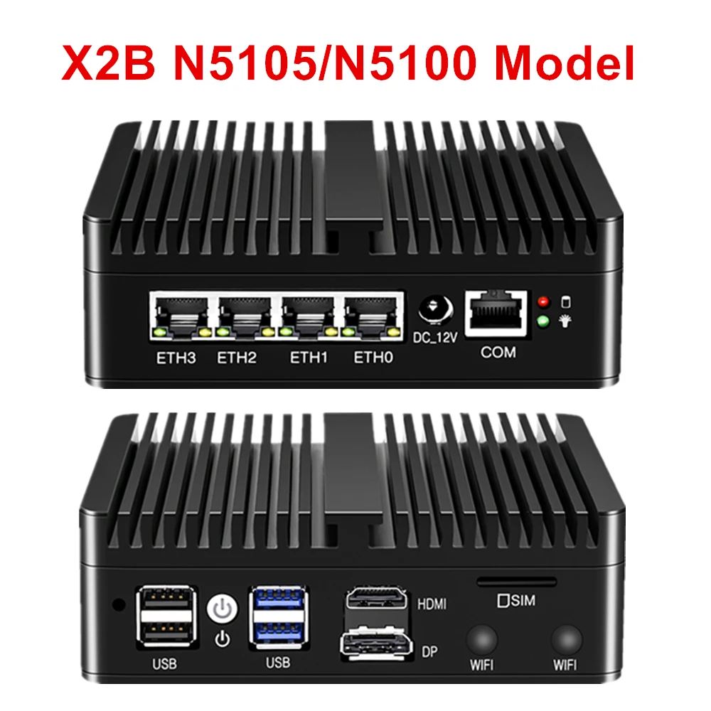 Topton New Intel N150 N100 Firewall Computer N5105 N5100 Soft Router 4x2.5G i226 LAN Industrial Fanless Mini PC pfSense PVE ESXi 4