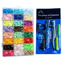 Colorful Plastic Resin T5 Snap Buttons Set Fastener Snap Plier for DIY Handmade Baby Clothes Bibs Press Stud Machine Sewing Tool 2