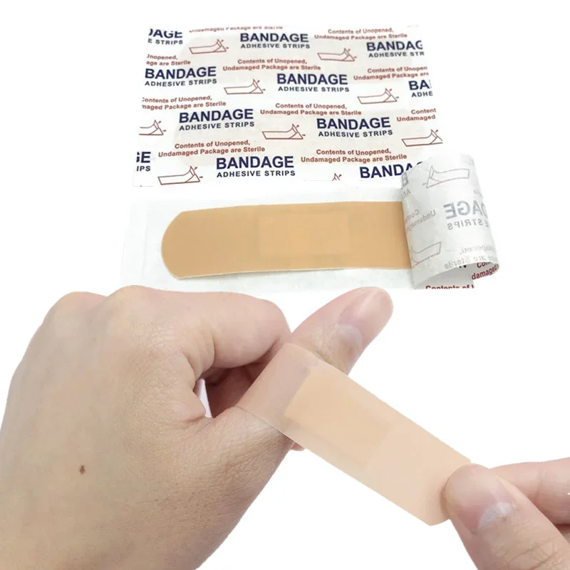 100pcs/set Skin Patch Band Aid Waterproof Plasters Wound Dressing Tape First Aid Strips Adhesive Bandages Plaster Woundplast 2