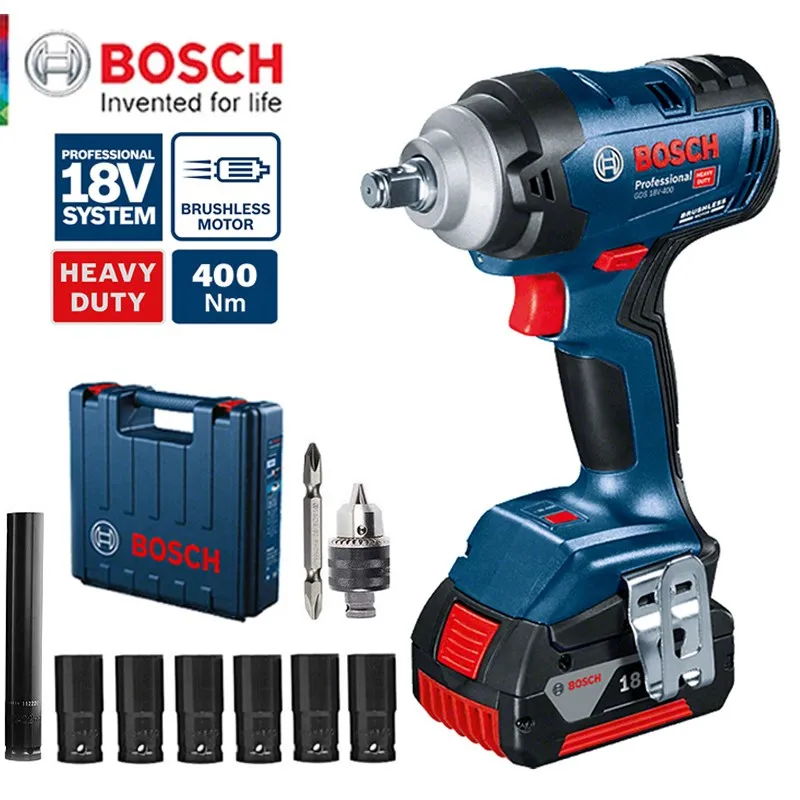 Гайковерт ударный Bosch Аккумуляторный с бесщеточным двигателем и литиевым аккумулятором, 400 нм