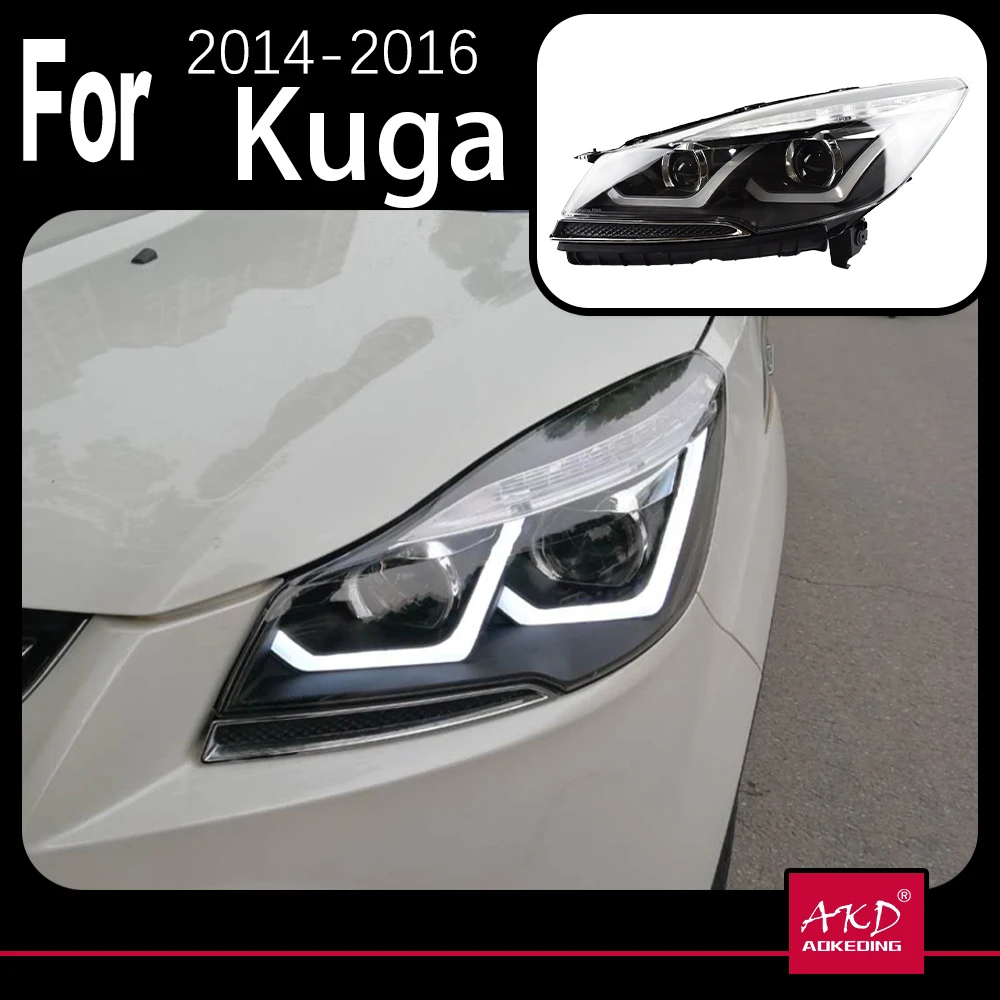 

AKD Car Model for Ford Escape Headlight 2014-2016 Kuga LED Headlight DRL Hid Head Lamp Angel Eye Bi Xenon Beam Accessories