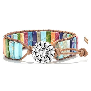 7 Chakra Leather Wrap Bracelet 1