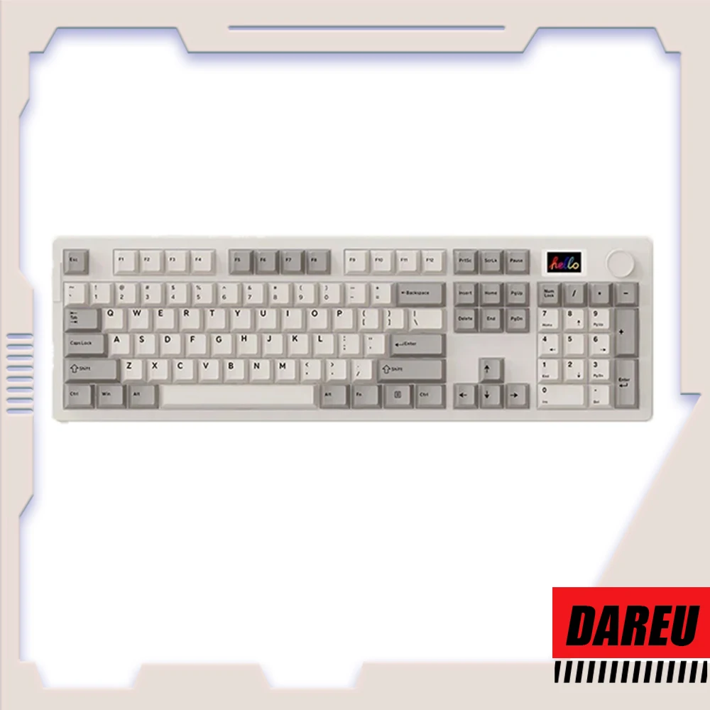 

Проводная клавиатура Dareu A104pro 8 кГц с многофункциональной ручкой PBT RGB Hot Swap, Офисная игровая механическая клавиатура для ПК