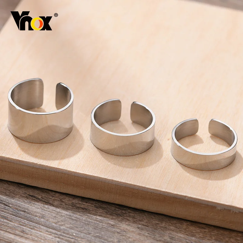 Stainless Steel Ring Vnox 6/8/11.5mm Ring for Men Waterproof Never Fade Reszibale Plain Classic Basic Punk Ring