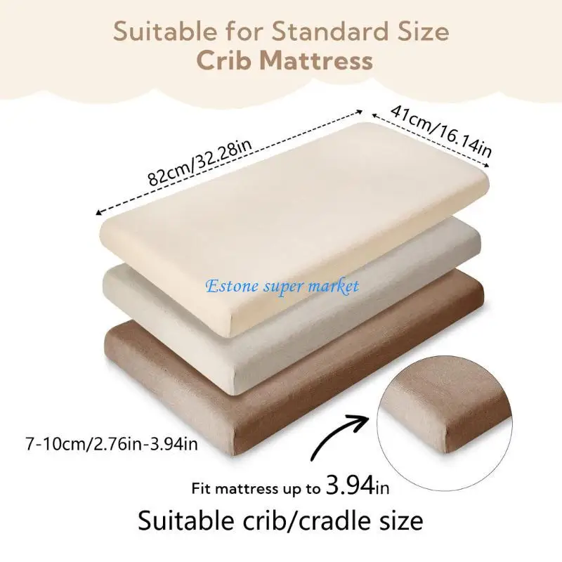 090b 2pcs/3pcs Baumwollbettblatt für Babys Neugeborene Bett Saited Sheet Weiche und atmungsaktiv – Detail 6