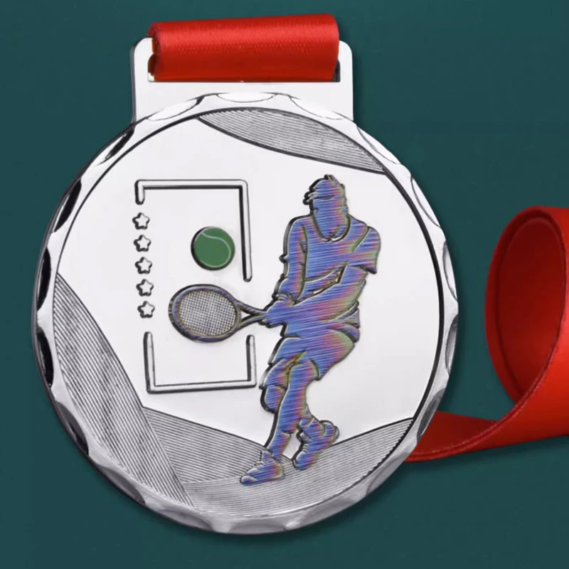 Customized Metal Tennis Medal, Gold, silver, copper, Children's Reward Sports Meeting Match, Hanging Around the Neck Decor, 1Pc