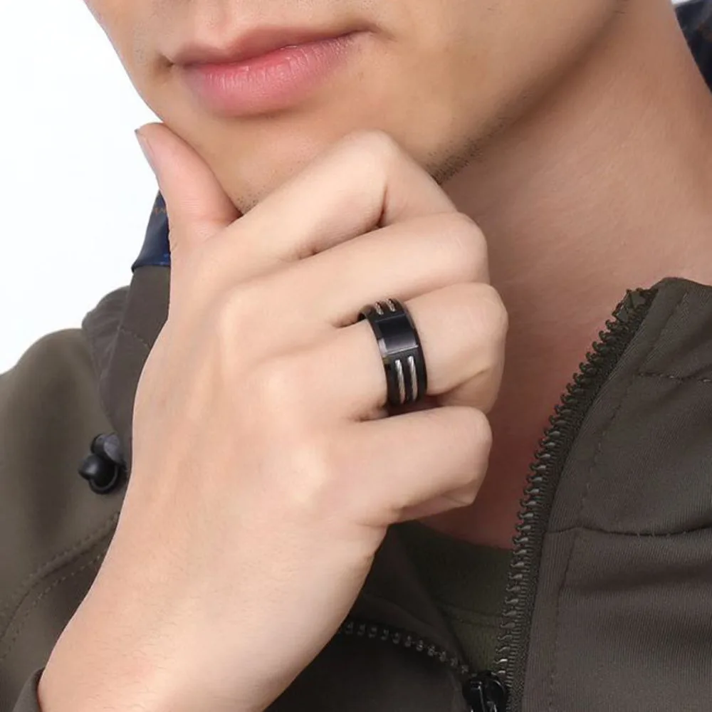 Masonic-Inspired Chunky Waterproof Stainless Steel Ring