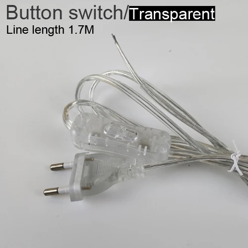 Versatile EU Plug with Dimmer Switch - 1.7M Black/White Lamp Cable for Table and Floor Lamps (110-220V)