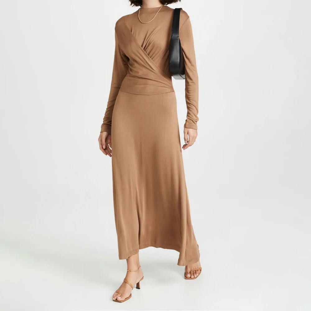 

U.S. niche high-end women's autumn and winter original single dress inner long-sleeved dress women