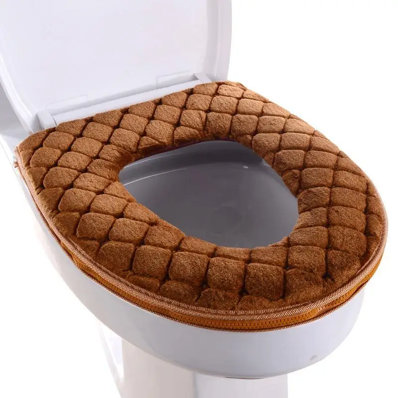 1pc 가을, 겨울 긴 플러시 변기 쿠션 가정용 두꺼운 변기 쿠션 빨 수있는 변기 쿠션 가스켓