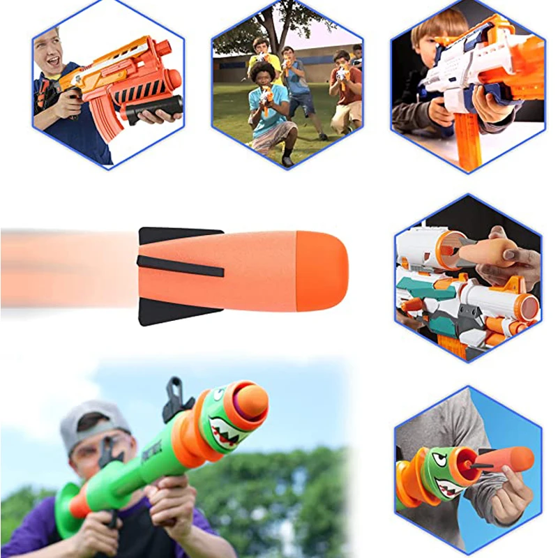 Recharge de fusée Orange, fléchettes, Compatible avec Nerf Mega Missile  Fortnite Blaster, pistolet jouet, fusée en mousse, balles, jeux de plein  air pour garçons - AliExpress