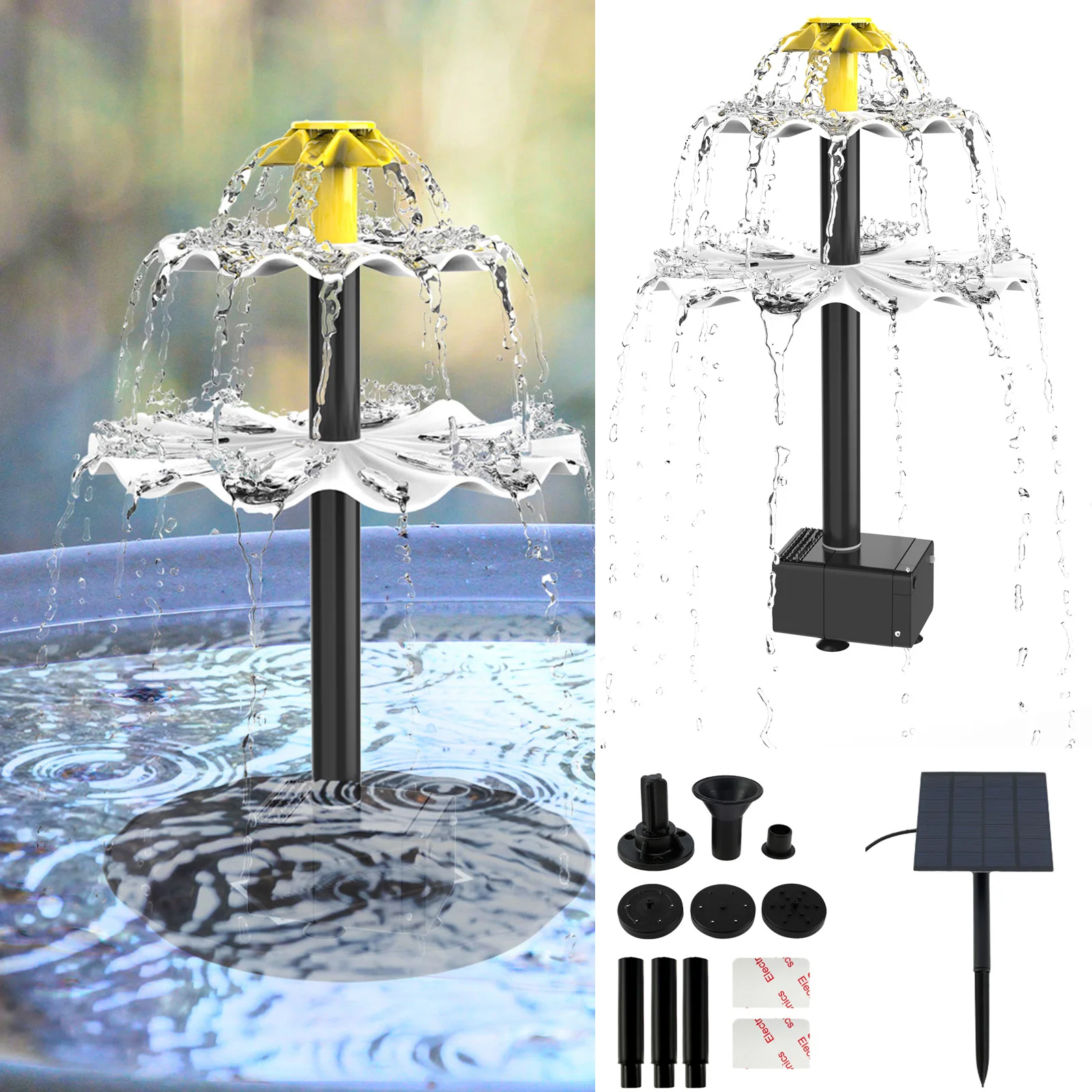 Solar Water Fountain Pump Garden Decor DIY Solar Fountain Pump Kit with 6 Nozzles and 7.6Ft Power Cord For Yard solar fountain solar fountain pump water fountain solar water pump
