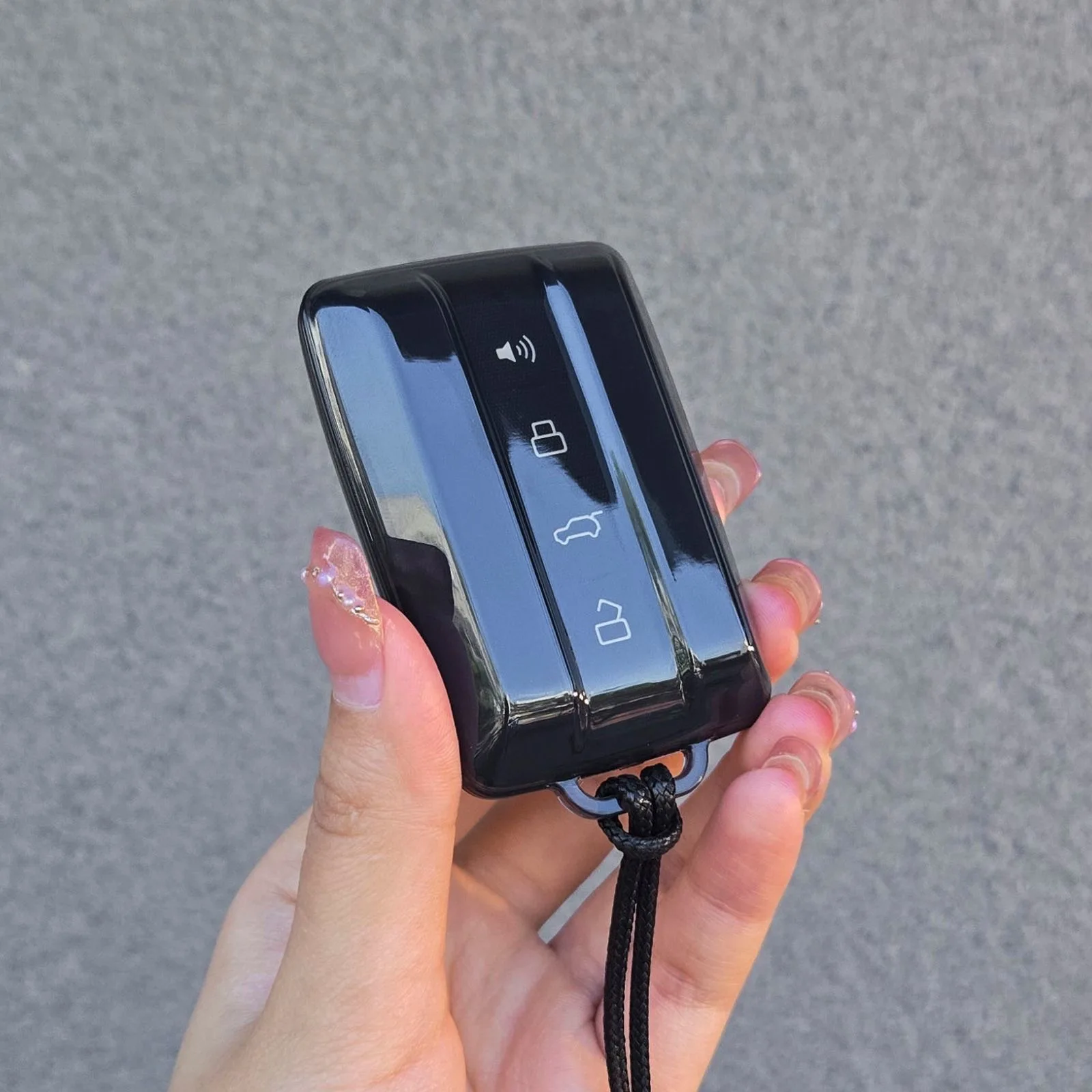 Sleek Black TPU Car Key Cover & Keychain - Premium Auto Accessories