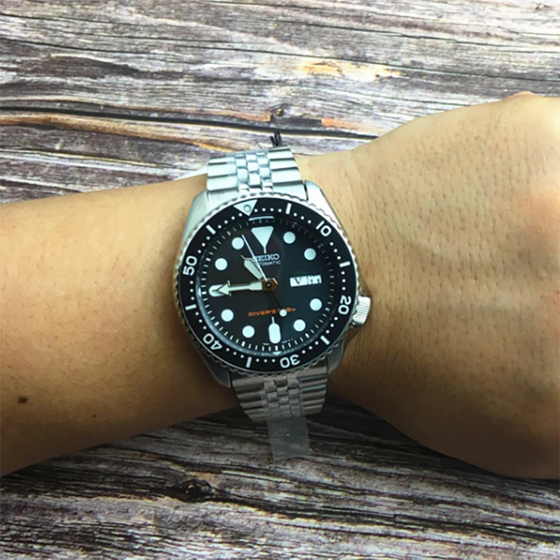 Seiko Men's Luxury Automatic Mechanical Diving Watches Stainless Steel Waterproof Calendar Coke Ring Luminous Watch SKX009K2