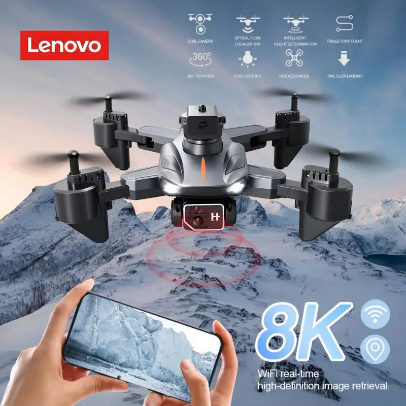 Lenovo Drone 8K Gps Drone Professionale Hd Fotografia Aerea Evitamento Ostacoli Drone Elicottero A Quattro Rotori Rc Distanza 4000M