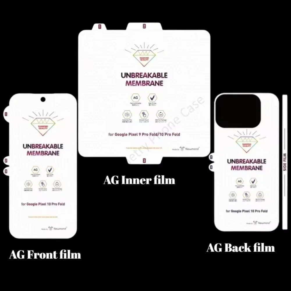 HD Matte Screen Protector, Unbreakable Membrane Soft Hydrogel Film, Front & Inner Hinge Cover