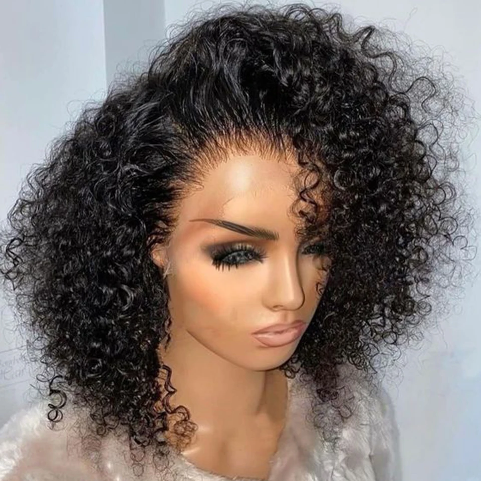 Curly Lace Front Human Hair Bob Wig