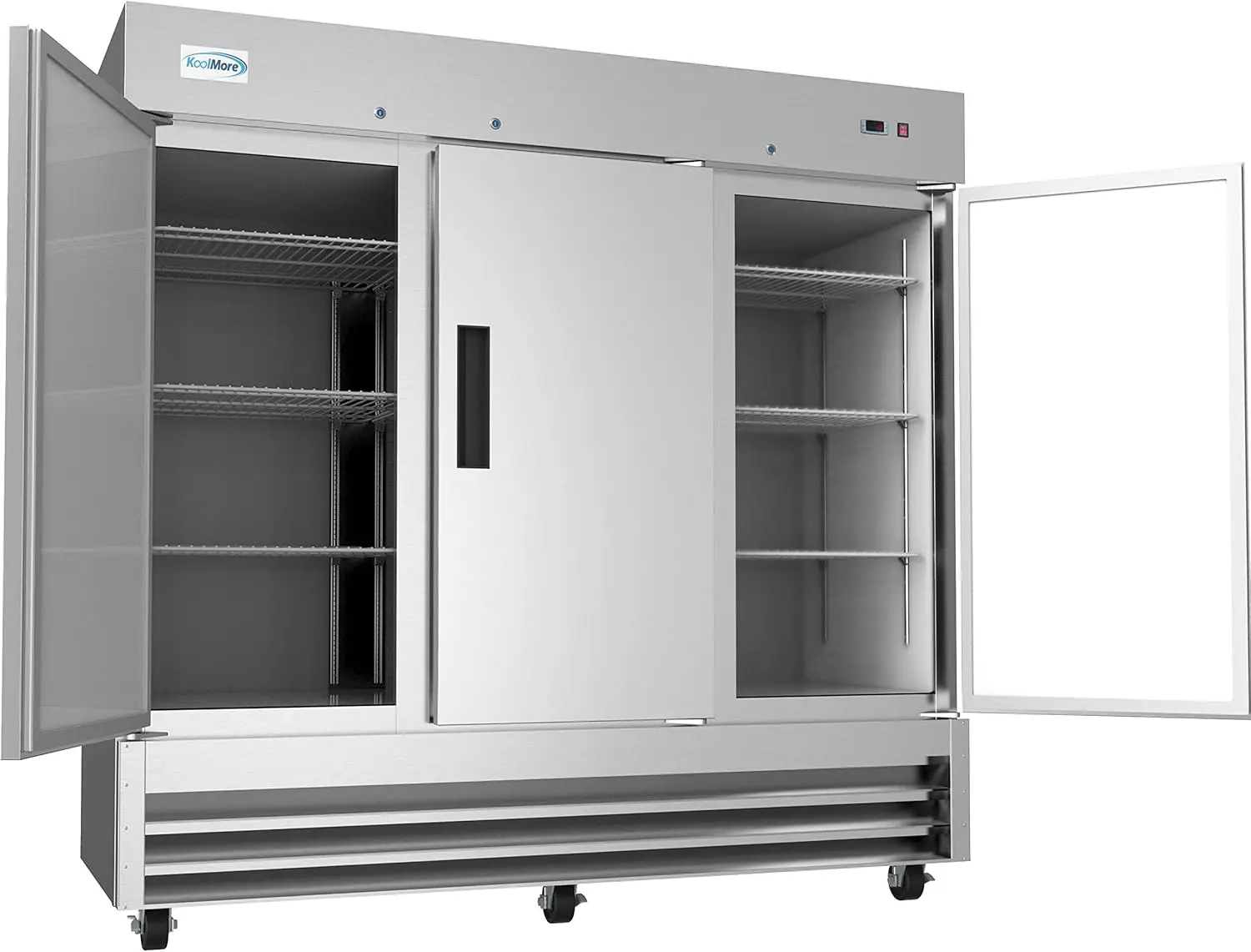82" 3 Door Stainless Steel Upright Commercial Reach-in Freezer 72 Cu. Ft Model:RIF-3D-SS Spacious Interior for Maximum Storage
