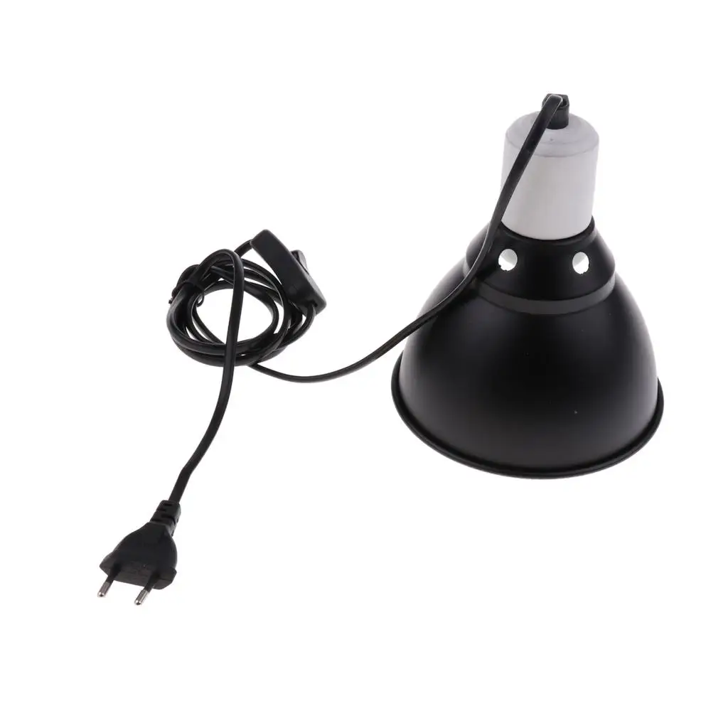 NEW 5.5inch E27 Reptile Light Dome Fixture-Bulb Reflector Lamp Holder -Vivarium Bracket EU Plug