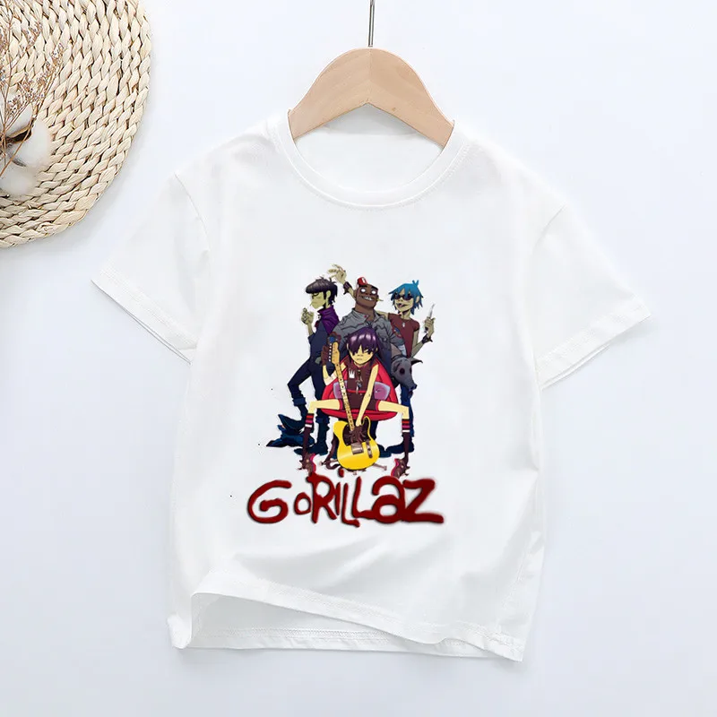 Hot Sale Music Band Gorillaz Print Kids T shirt Girls Summer Tops Baby Boys Clothes Fashion Casual Children Short Sleeve T-shirt
