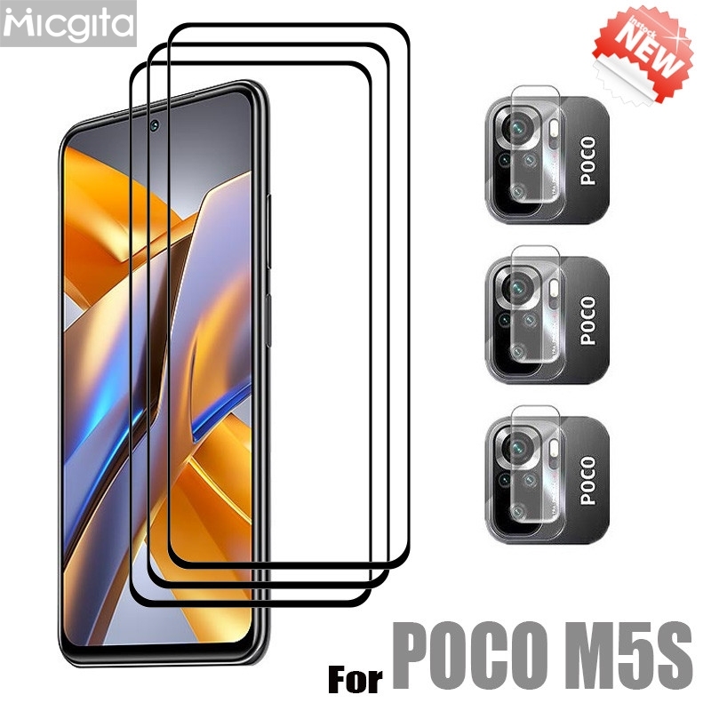 Sale Tempered Glass For POCO M5S Screen Protector Anti-Scratch and Soft Fiber Camera Lens film
