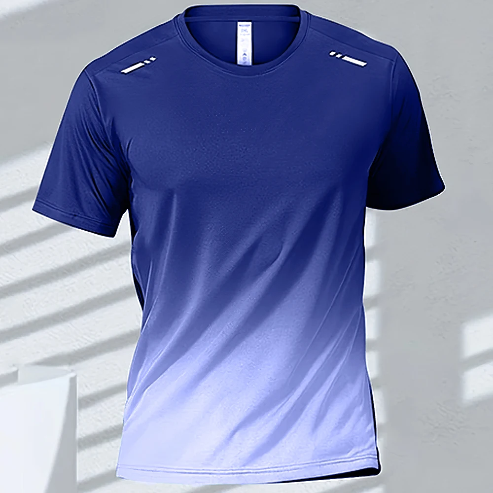 thumbnail image 1 of Camisetas para hombre Camiseta deportiva Camisetas de manga corta con degradado de secado rápido Entrenamiento al aire libre Entrenamiento de baloncesto Ropa para correr para hombre, 1 of 5