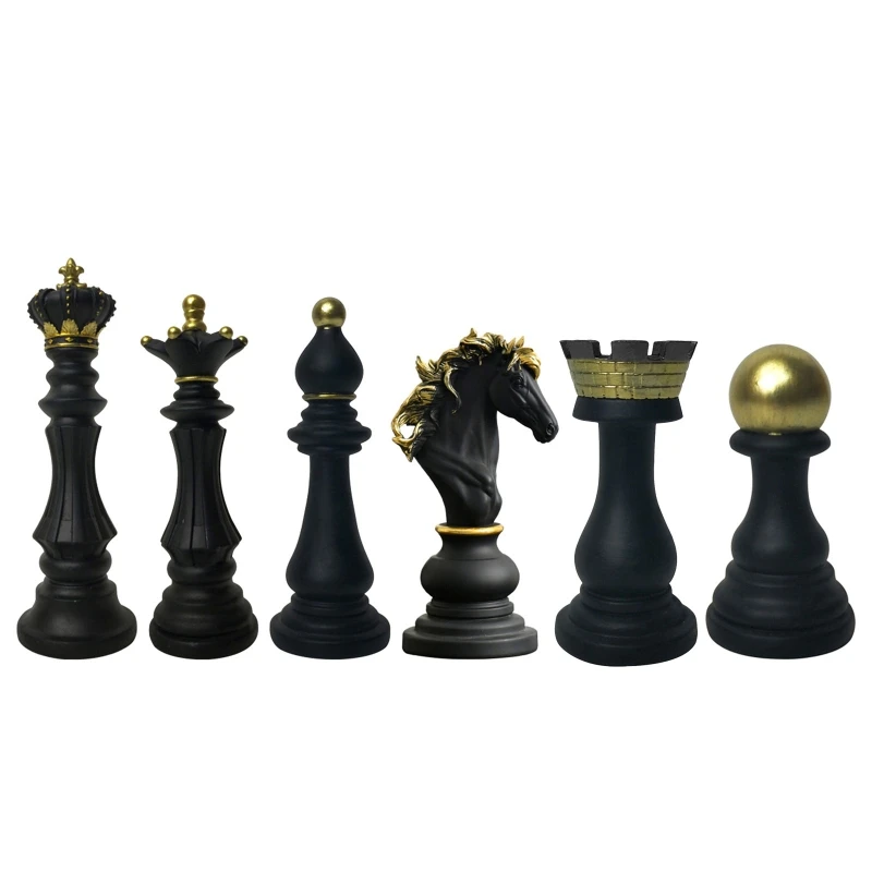 Resin Chess Pieces Board Games Accessories International Chess Figurines Statue Retro Home Decor Chessmen Sculpture Ornaments board game table games chess pieces and board chess pieces