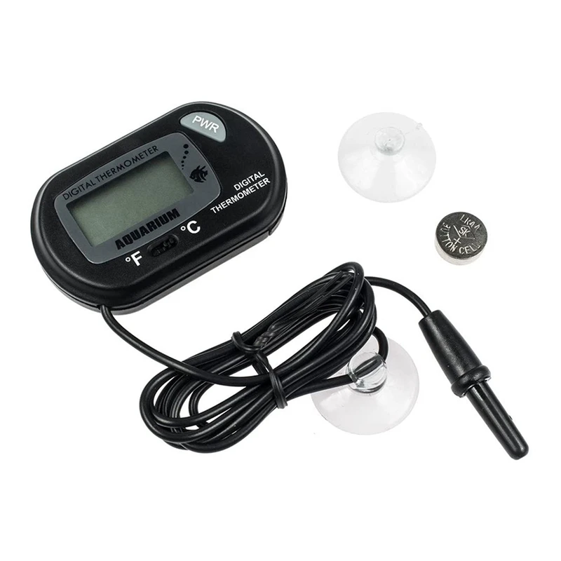 

Hot TTKK Aquarium Thermometer LCD Digital Thermometer Suction Cup Fish Tank Water Terrarium Temperature For Fish Reptiles Lizard