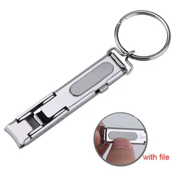 Compact Stainless Steel Nail Clippers Keychain (With File)