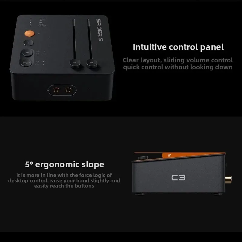 FosiAudio C3 AI 외장 사운드 카드 전문 게이밍 오디오 어댑터, 델타 포스 헤드셋 사운드 인핸서와 호환 가능