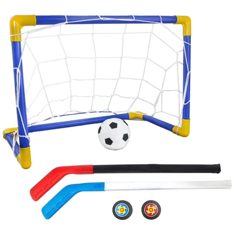 

DIY Soccer Net Gate Mini Outdoor Indoor Gate Goal Sports Football Frame Toy Kids Size Set Practice + Ice Hockey Set
