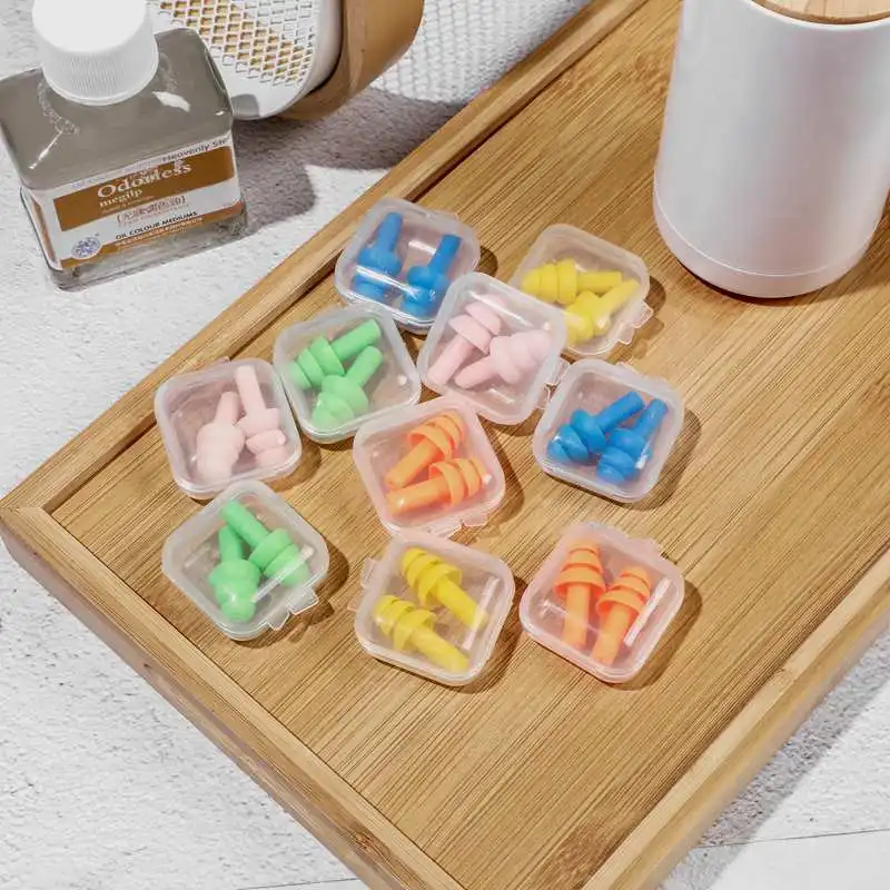 5Pairs Adults Waterproof Silicone Swimming Ear Plugs Box Packed Earplug For Surfing Diving and Students Learning Swimming 3