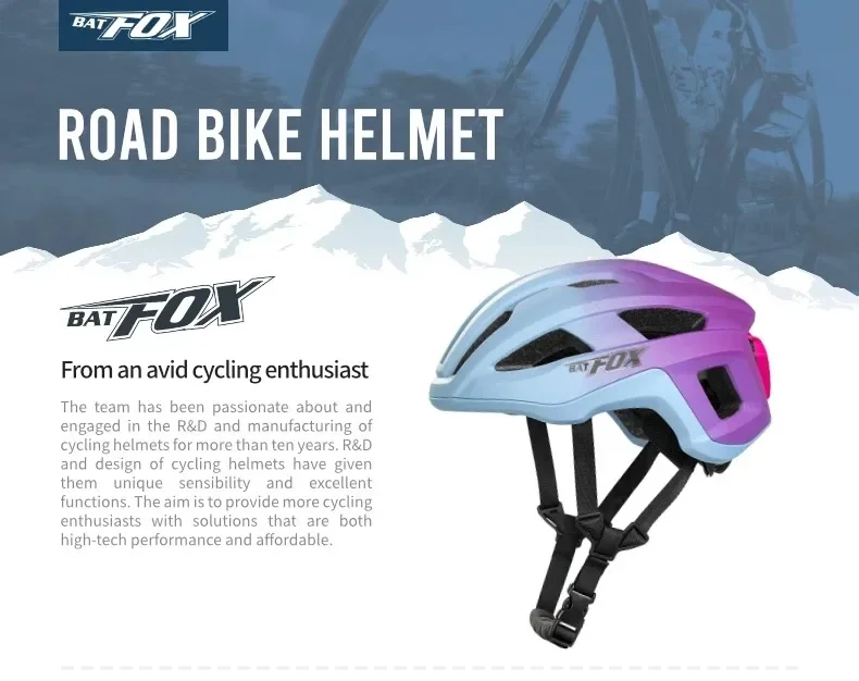 Description Picture 2 of itemBATFOX Road Cycling Helmet style Sports Ultralight Aero Safely Cap Capacete Ciclismo Bicycle Mountain Men women MTB Bike Helmet