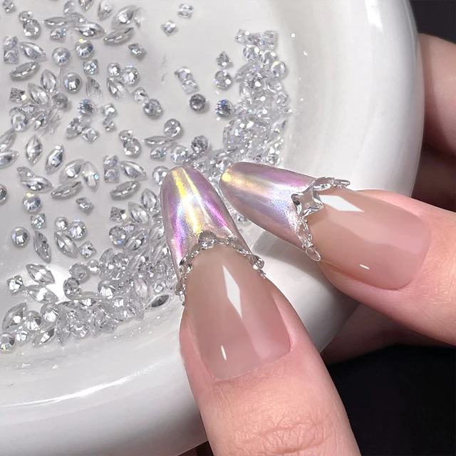 100pcs 3D Mini Zircon Nail Art Rhinestones Shiny Clear Crystal Flatback Nail Diamond Dazzling Mixed Shape Nail Gemstone DIY Deco 1