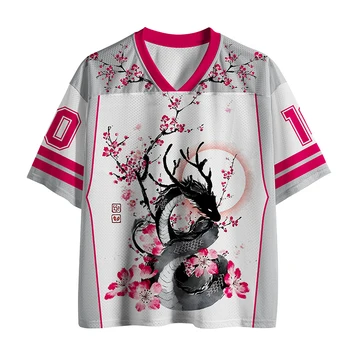 2026 New Sports Short Sleeved Shirt, V-neck Short Sleeved T-shirt, Sports Fashion 3D Printed Quick Drying Fun Mesh Jersey 1