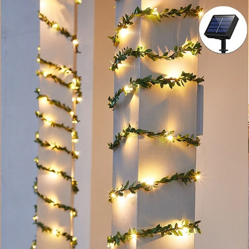 Fairy Lights 10m 100led /5m 50 Led Solar Light Maple Leaf Waterproof Outdoor Garland Solar Light