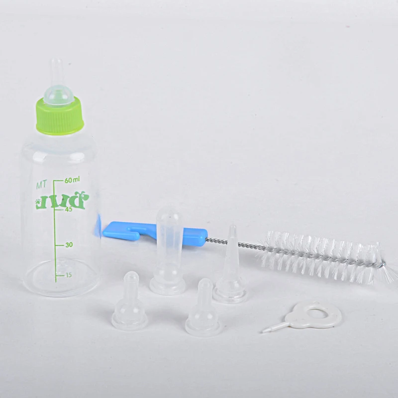 Kit di biberon per cuccioli con spazzola per la pulizia biberon per animali domestici con Set di assistenza infermieristica per l'alimentazione dei capezzoli di ricambio - immagine 6