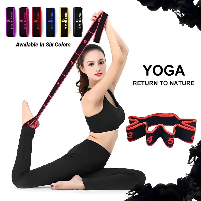 8 Section Style Yoga Resistance Bands Dance Pilates Fitness Tension Digital Elasticity Latin Stretch Band