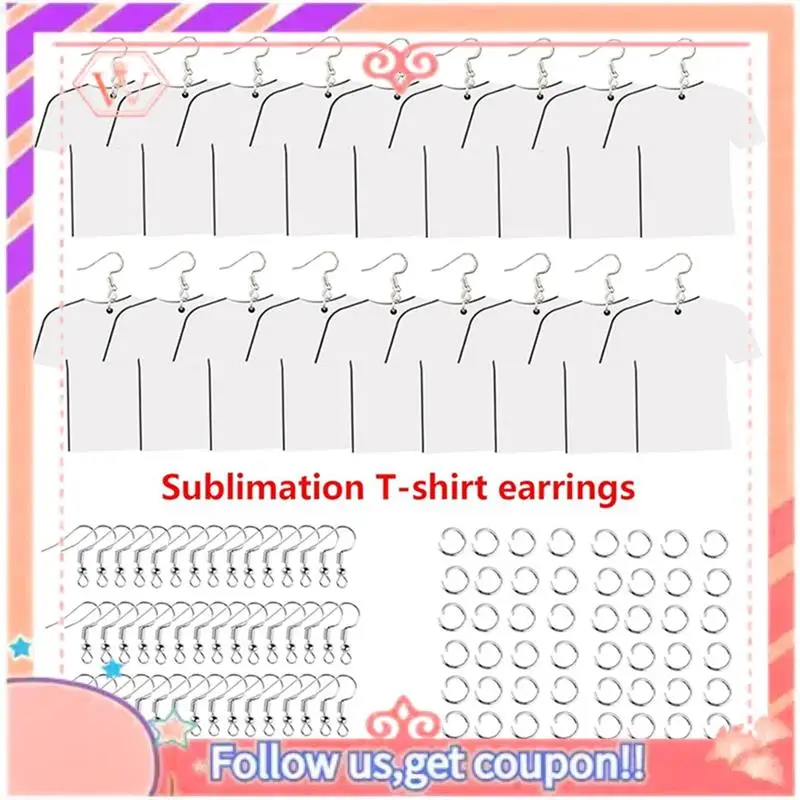 48Pcs Sublimation Earrings Blank Jewelry Earrings Wooden MDF Sublimation Football Shirt DIY Blank