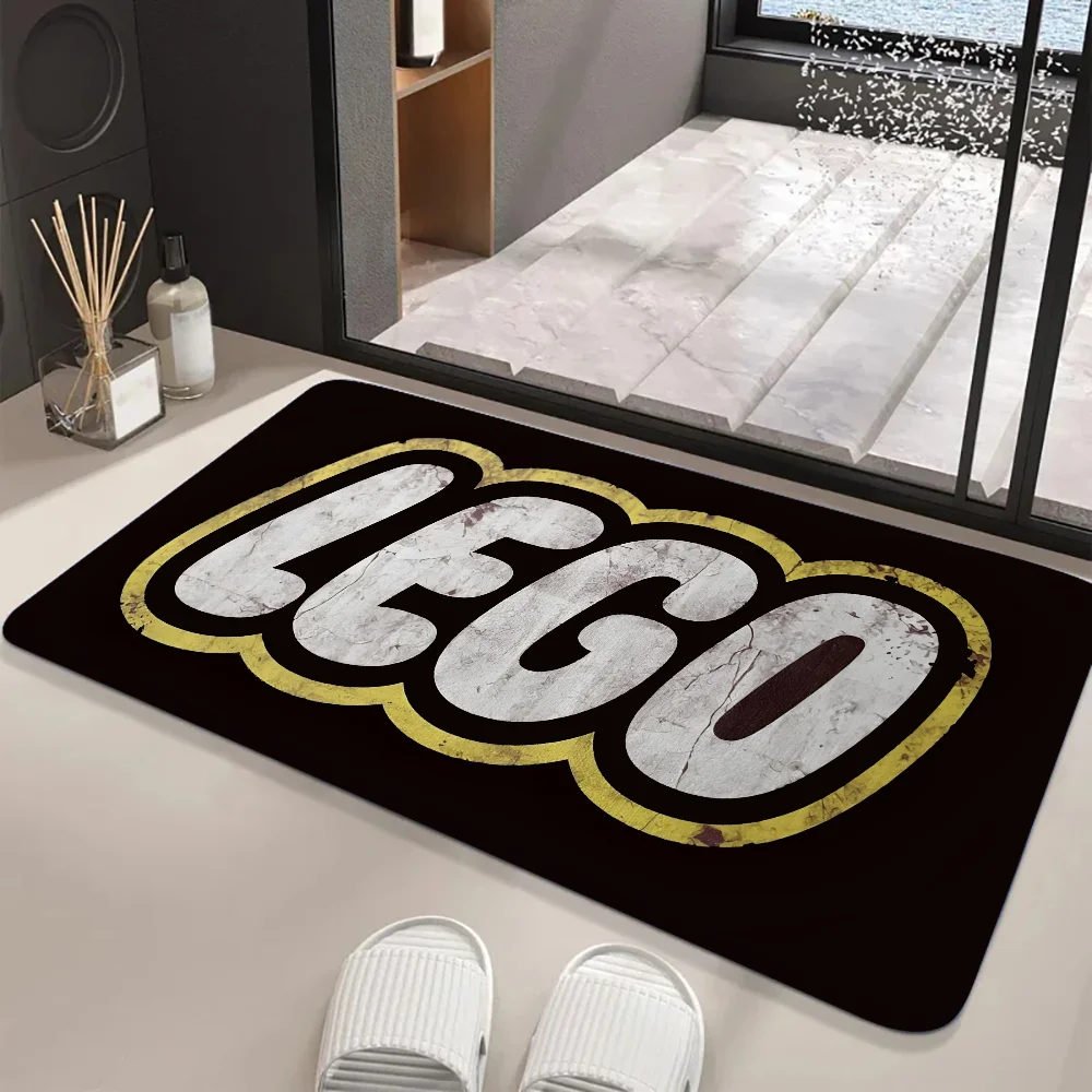 BANDAI Lego Logo Floor Mat Cheaper Anti-slip Modern Living Room Balcony Printed Bedside Mats 4