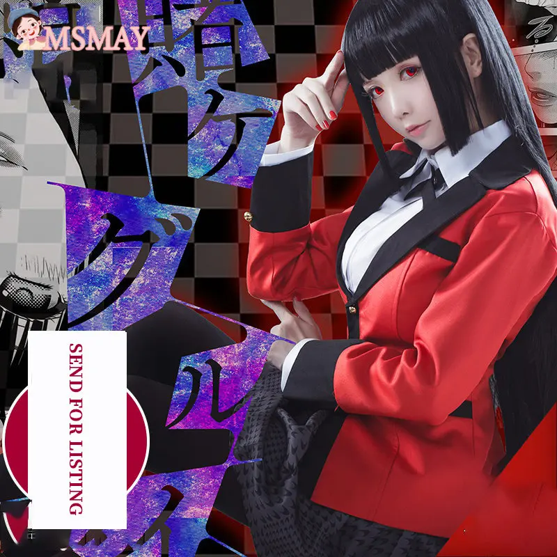 

Ms May Anime Kakegurui Compulsive Gambler Jabami Yumeko Cosplay Costume Uniform Sets School Girl Pleated Skirt Uniform Full Set